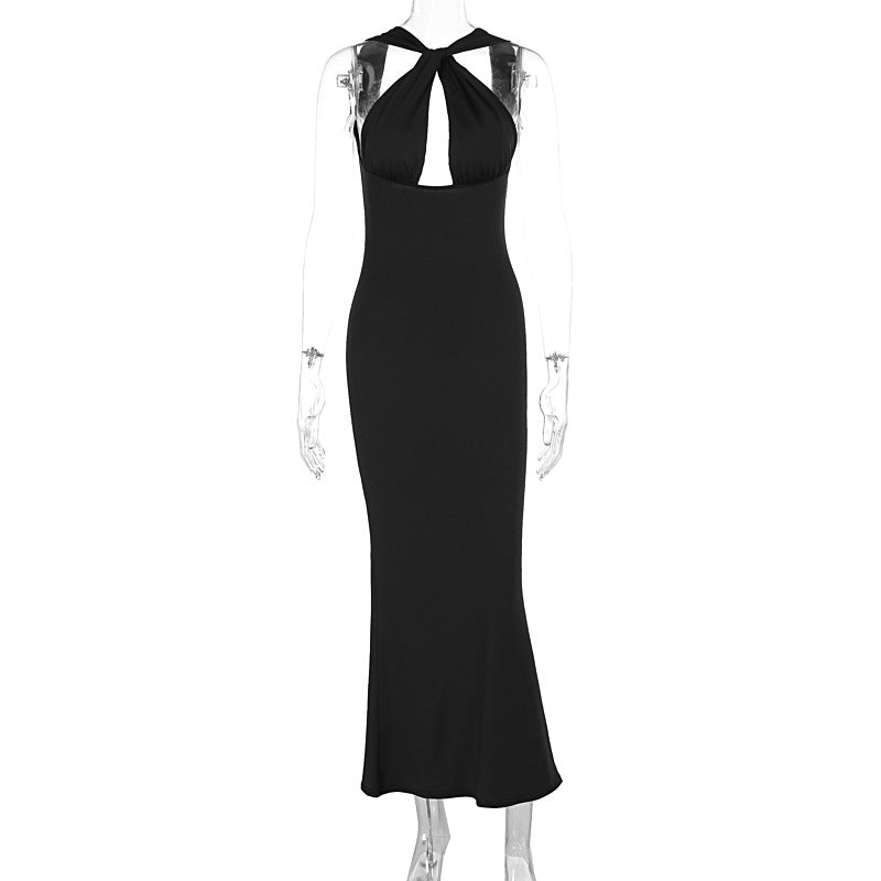 Backless Pearl Chain Dress - MTX