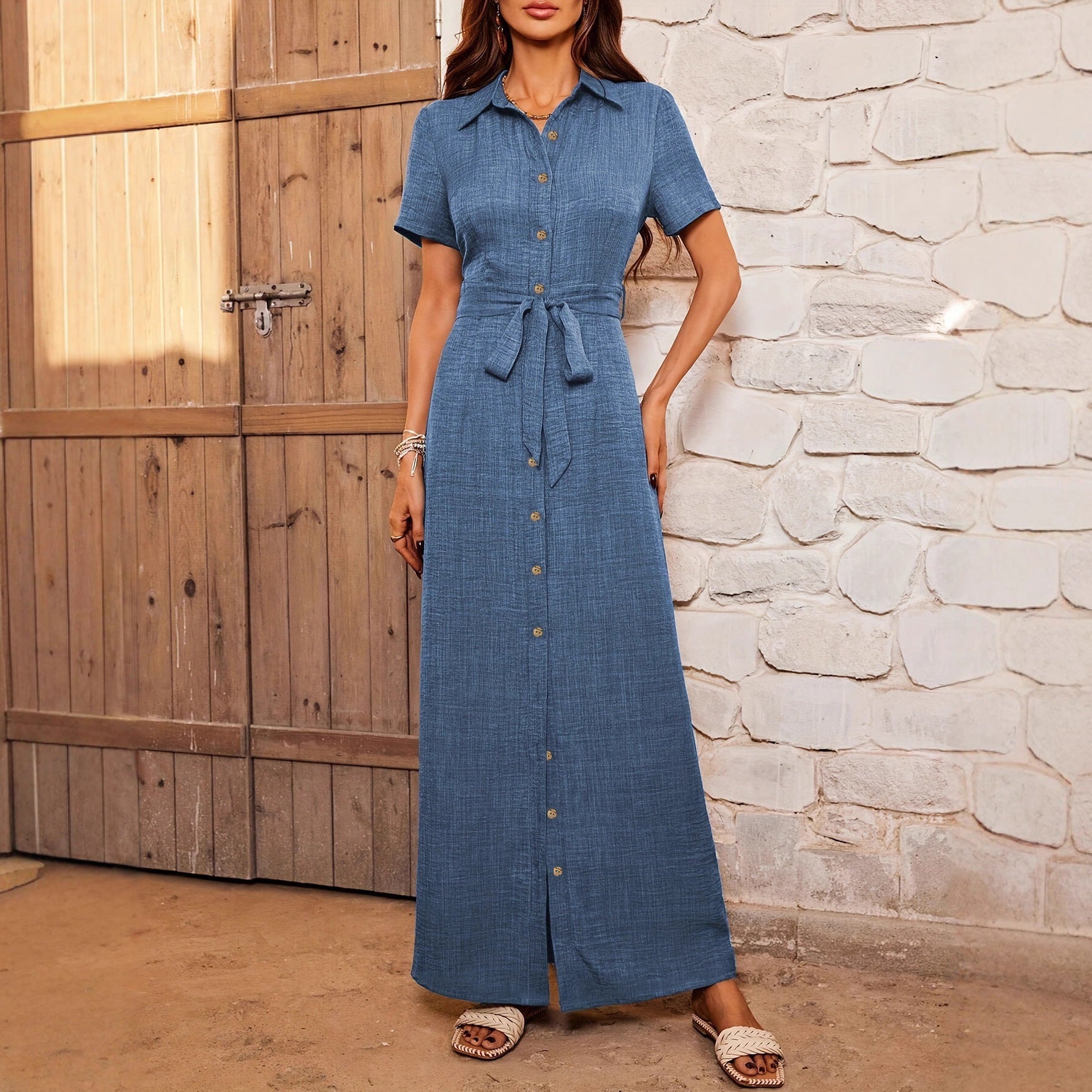 Belt Decorated Dress - MTX