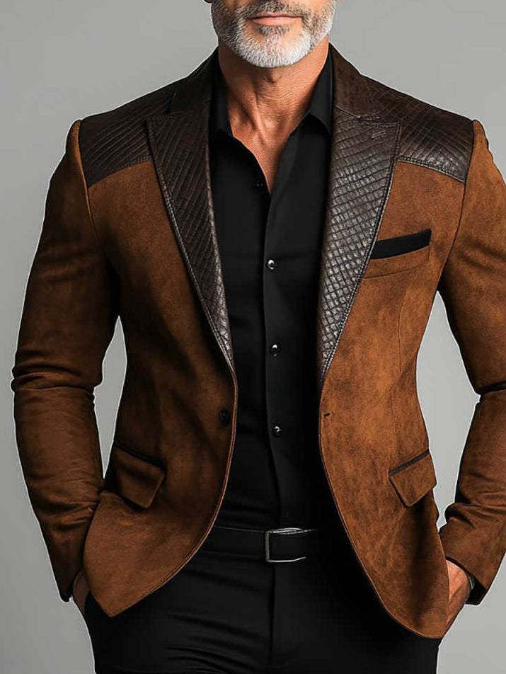 Textured Leather Blazer