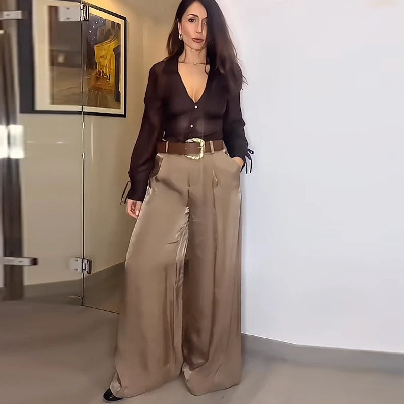 Thin Wide-leg Pants