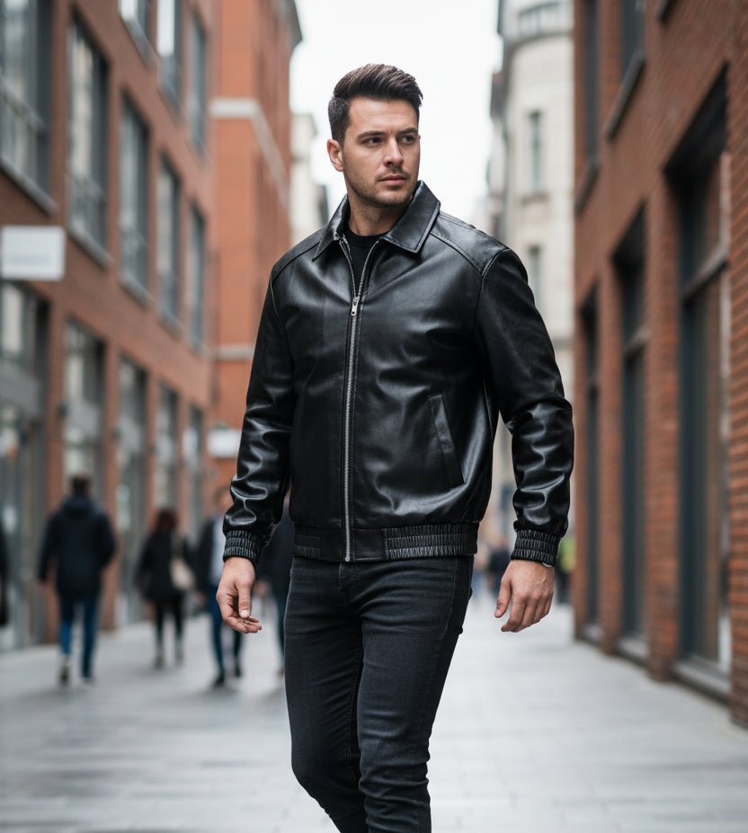 Fleece - Lined Leather Jacket - MTX