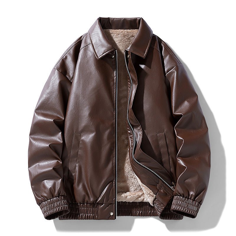Fleece - Lined Leather Jacket - MTX