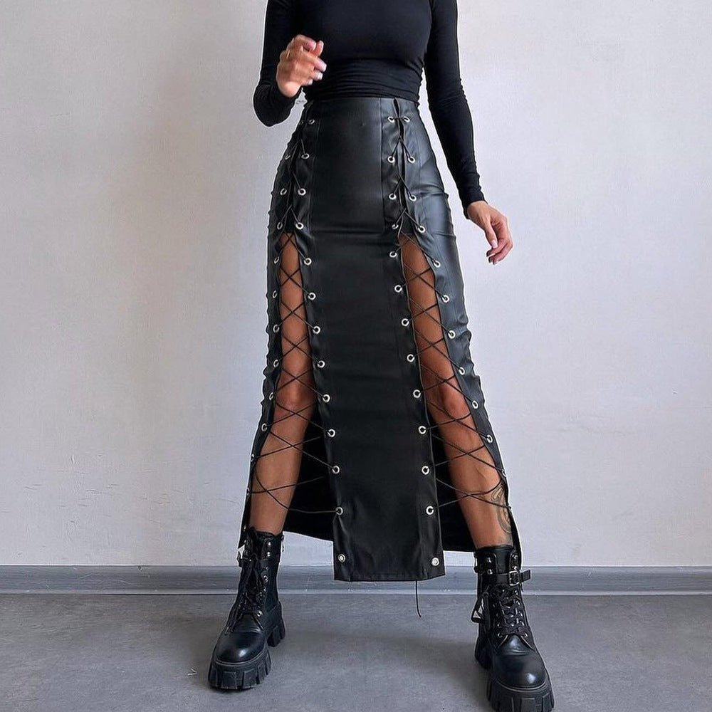 Leather Slit Skirt - MTX