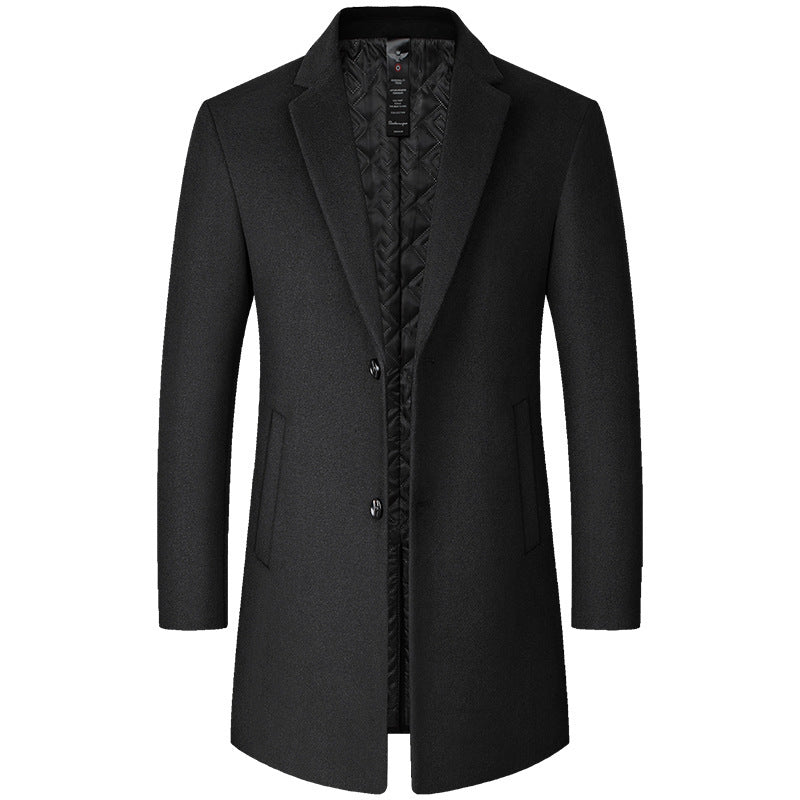 Mid - Length Wool Coat - MTX