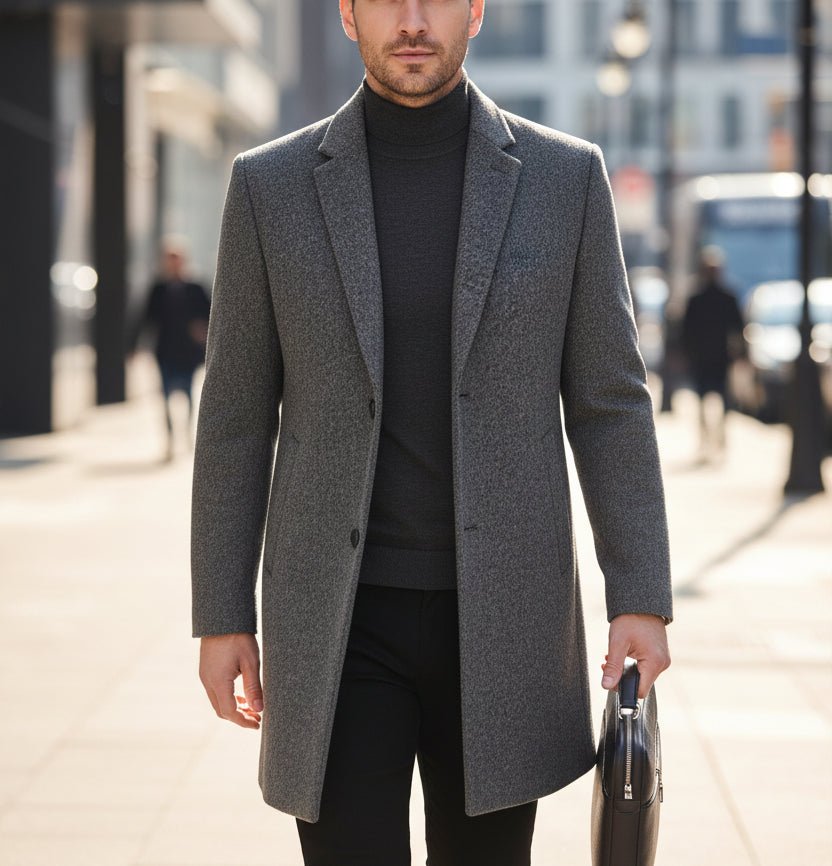 Mid - Length Wool Coat - MTX