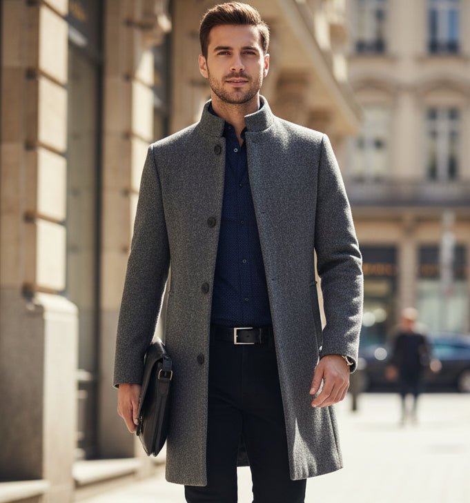 Mid - length Wool Coat - MTX