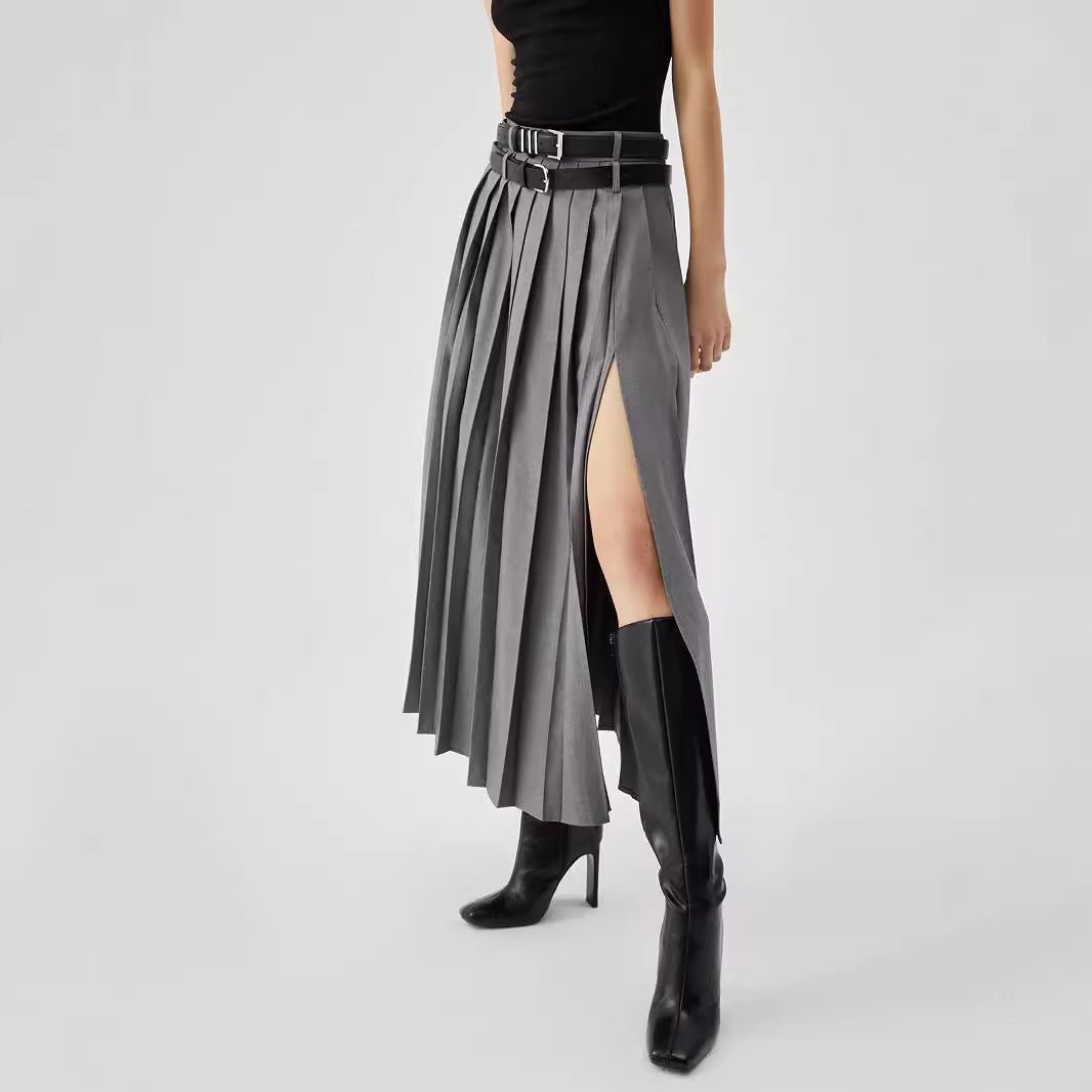 Slit Pleated Skirt - MTX