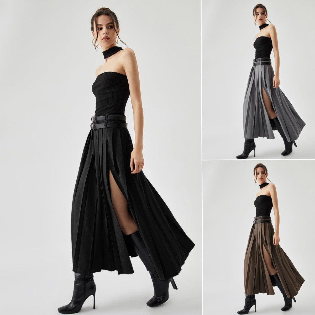 Slit Pleated Skirt - MTX