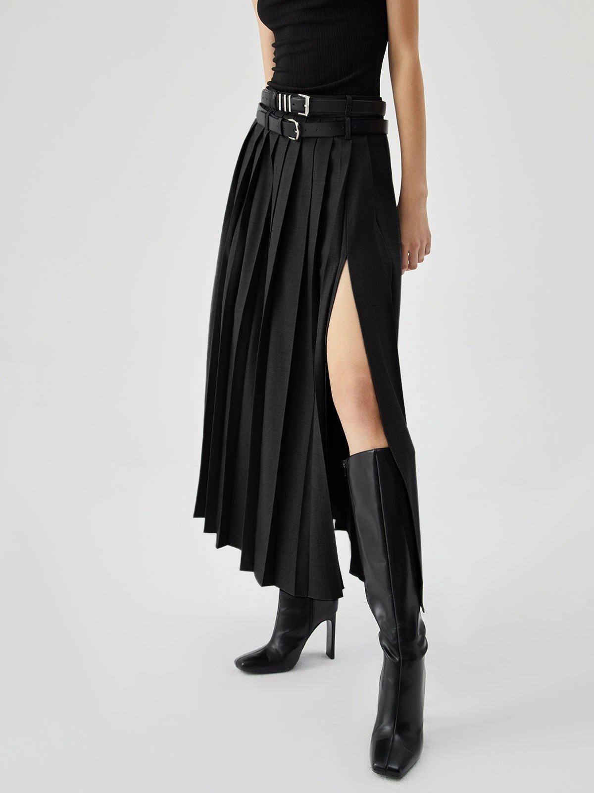 Slit Pleated Skirt - MTX