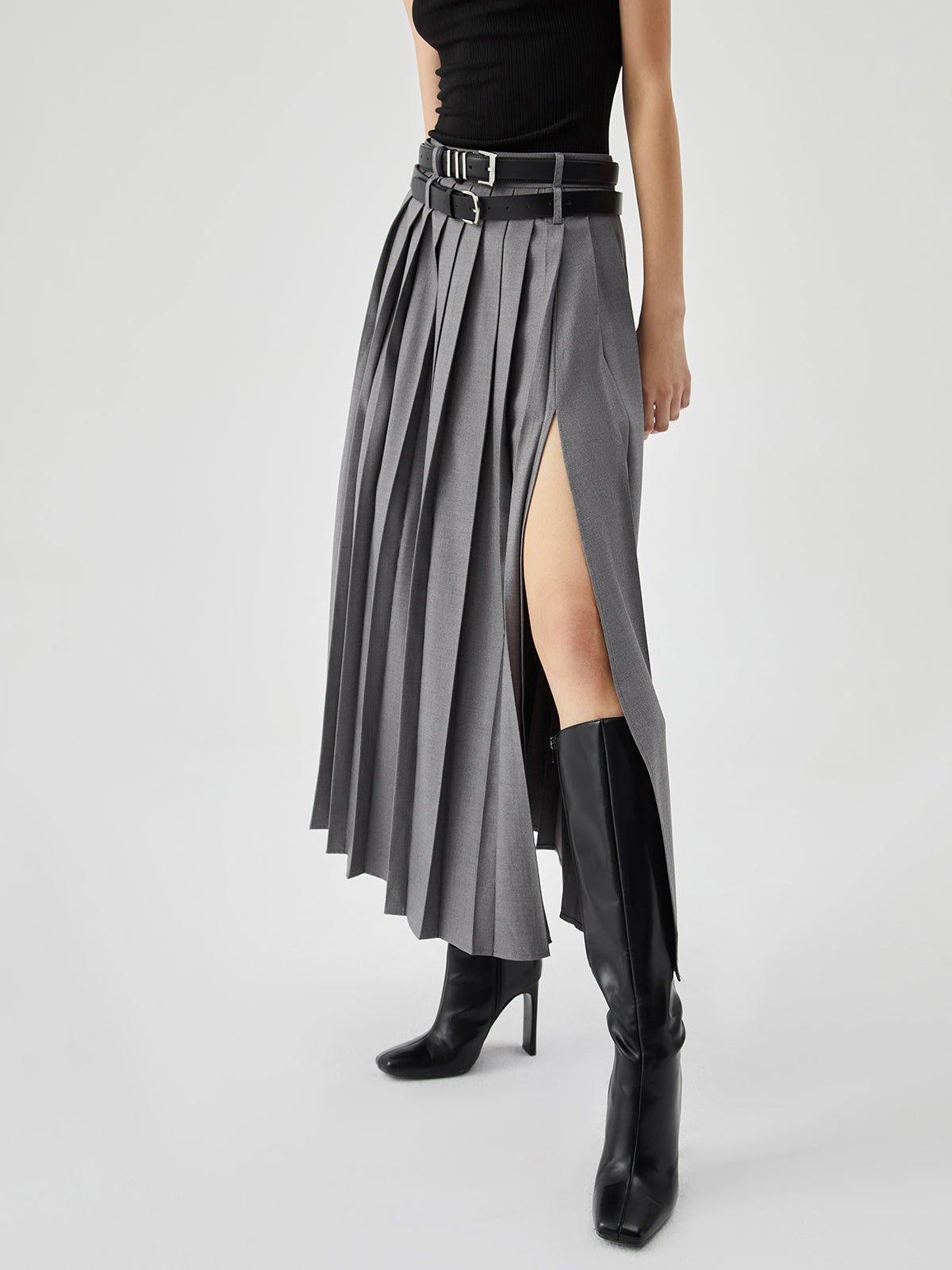 Slit Pleated Skirt - MTX