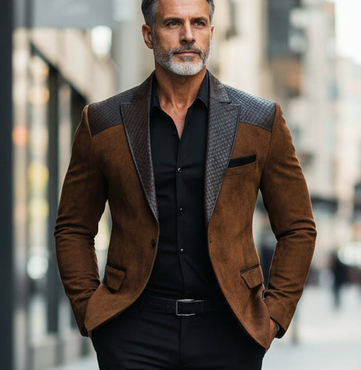 Textured Leather Blazer - MTX